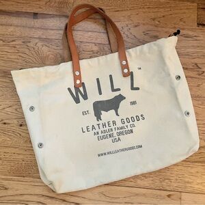 Will Leather Goods canvas drawstring tote